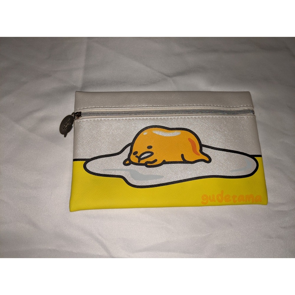 Gudetama The Lazy Egg Pouch Ipsy Bag Zipper Closure Sanrio Meh 7X5 Inches